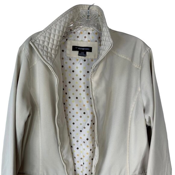 Weather Tamer Womens Zip Front Windbreaker Coat Beige Size Large - Picture 5 of 10